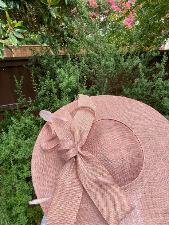 Dusty Rose Fascinator Hat with Large Bow & Feathers main image 9